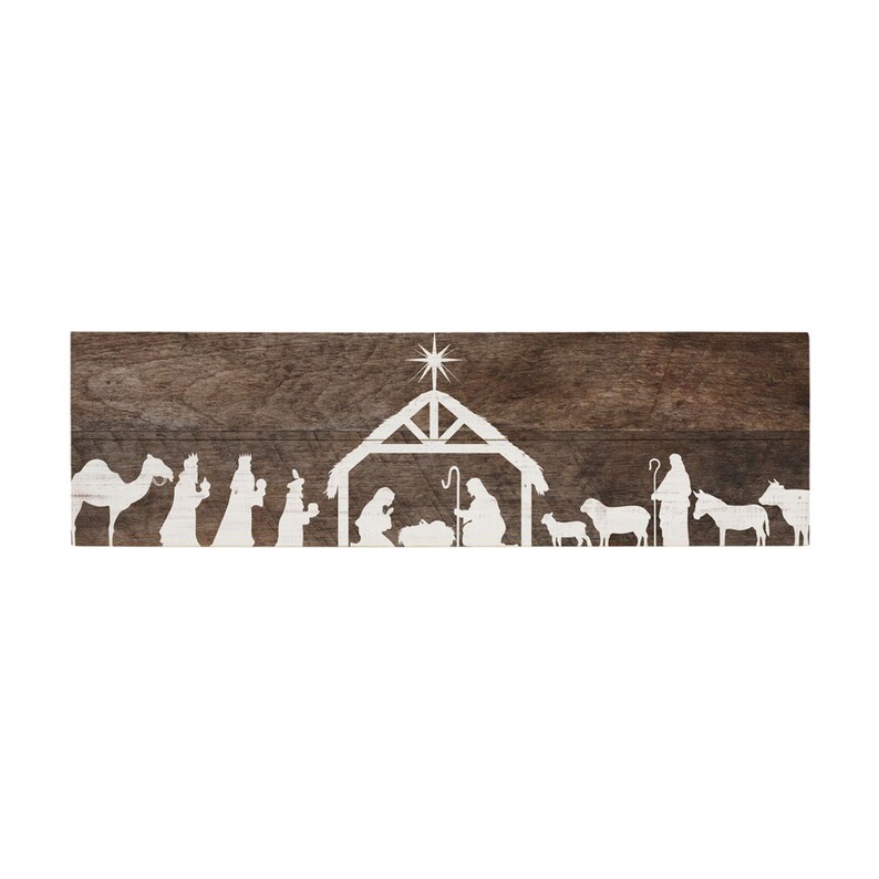Nativity Scene Sign Manger Scene Rustic Wood Sign | Etsy