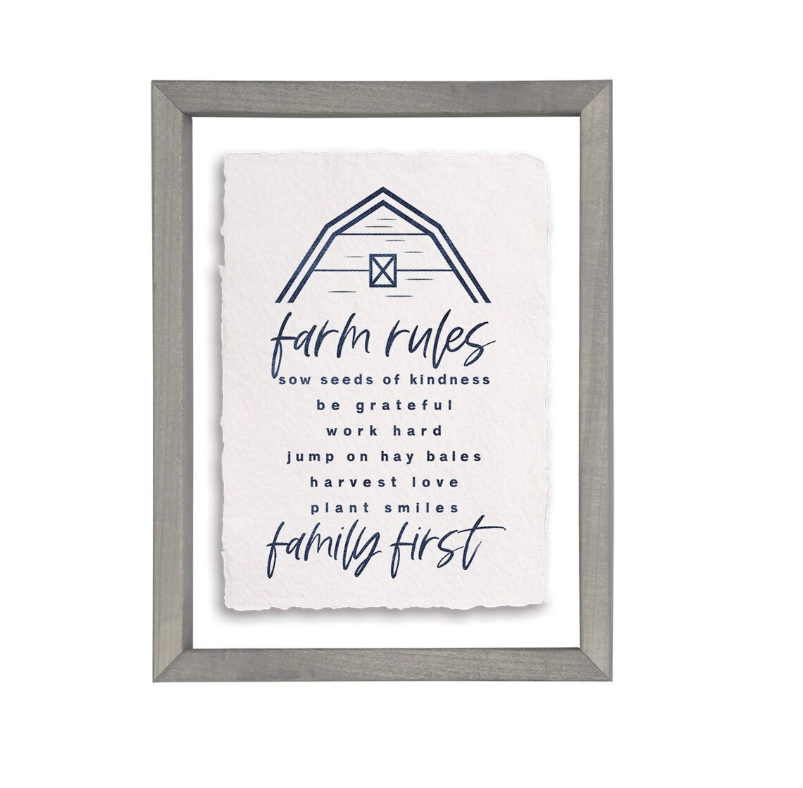 Farm Rules Sign Floating Wood Frame Gray Stain Frame - Etsy
