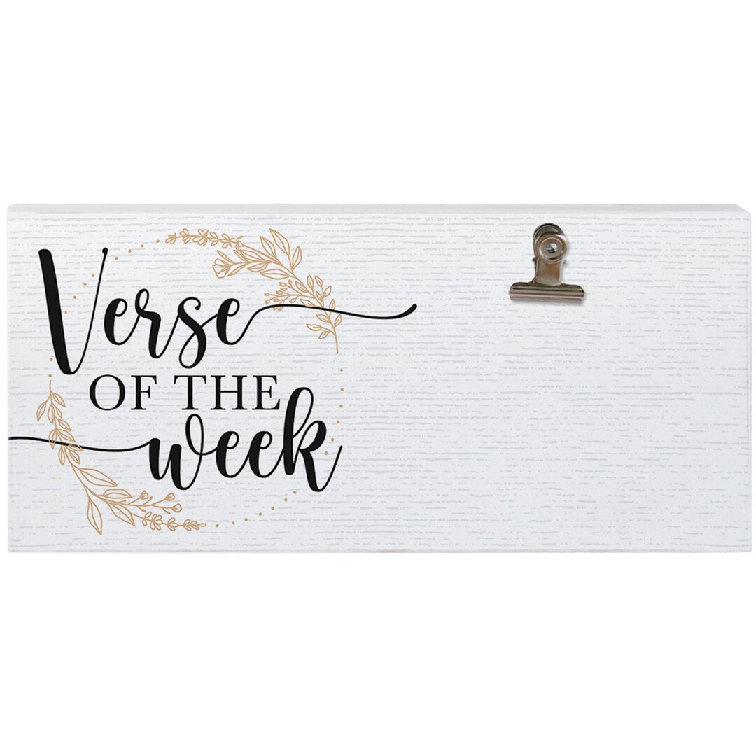 Verse of the Week Solid Wood Shelf Sitter Sign Metal Clip for Verse of ...
