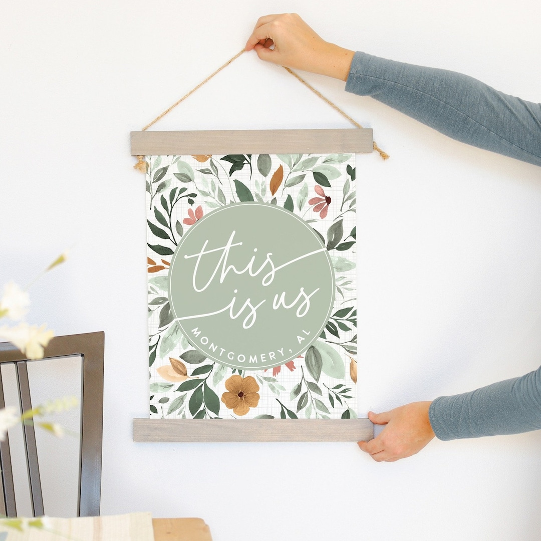 This is Us Canvas and Wood Hanging Banner Sign 2 SIZES Custom