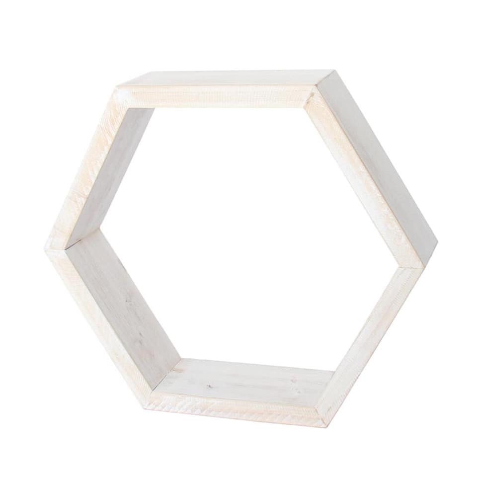 White Hexagon Shelves Set Set of THREE Rustic Wood Etsy