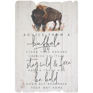 Advice from a Buffalo Sign - Buffalo Ranch Wall Decor - Large Buffalo Sign - Western Wall Art - Buffalo Print - Where the Buffalos Roam