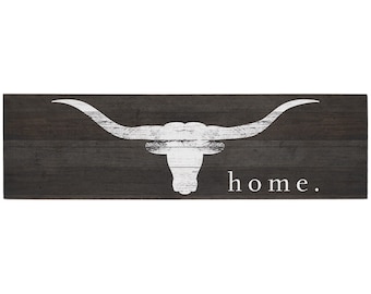 Rustic longhorn home sign - Rustic Wood Sign - Western home decor - Cattle - Texas longhorn - Ranch home entry way wall art