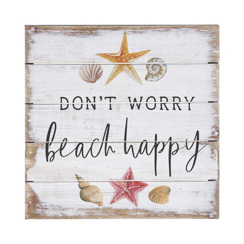 Dont worry beach happy sign rustic wood sign  etsy Dont worry beach happy sign rustic wood sign  etsy