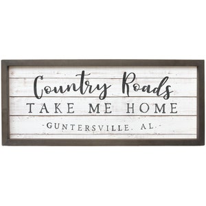 Country Roads Take Me Home PERSONALIZED Decor Rustic Wood Sign ...