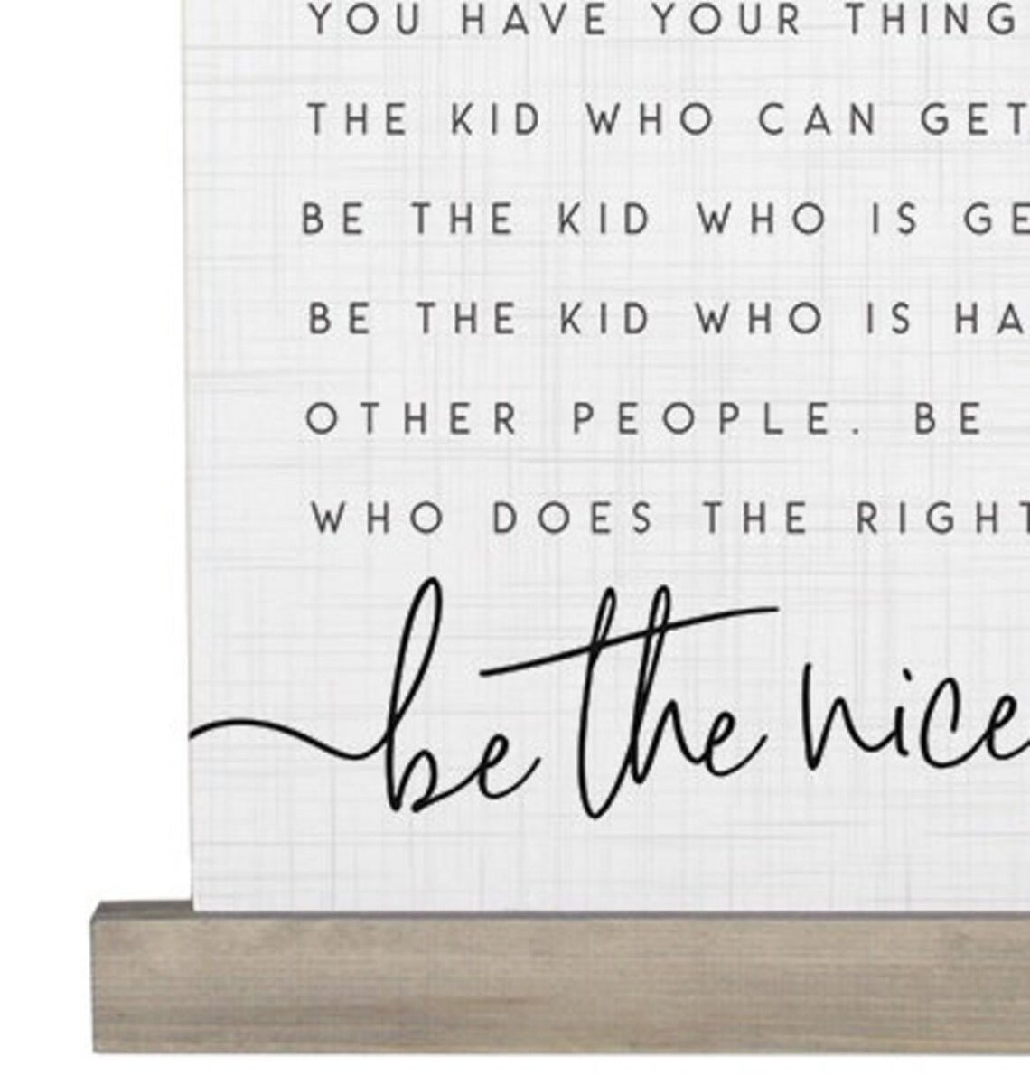 Be the Nice Kid Sign Be the Kind Kid Quote Large Hanging - Etsy