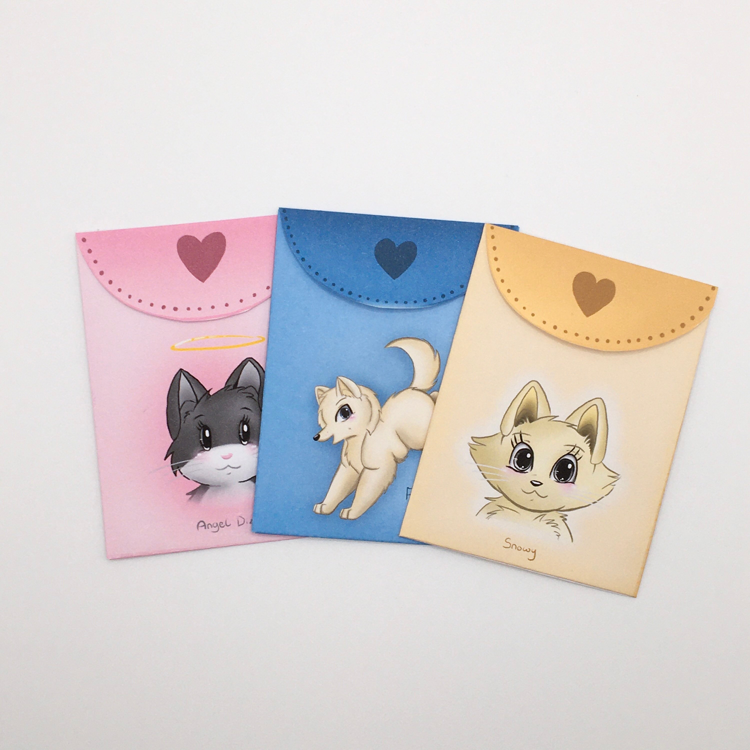 Ready to post handmade envelopes cute cat | Etsy