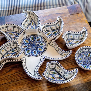 Large Blue Star, , Handmade Dipping and Serving Set, Housewarming Gift