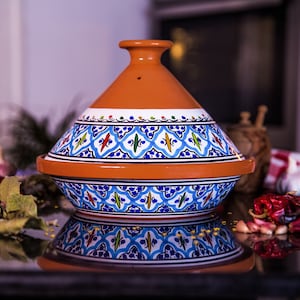 Handmade Turquoise Supreme, Non-Stick Cooking and Serving Tagine Pot | Lead-Free