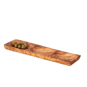 Handcrafted Olive Wood Serving Tray – 12-Inch Appetizer Platter with 3 Sections