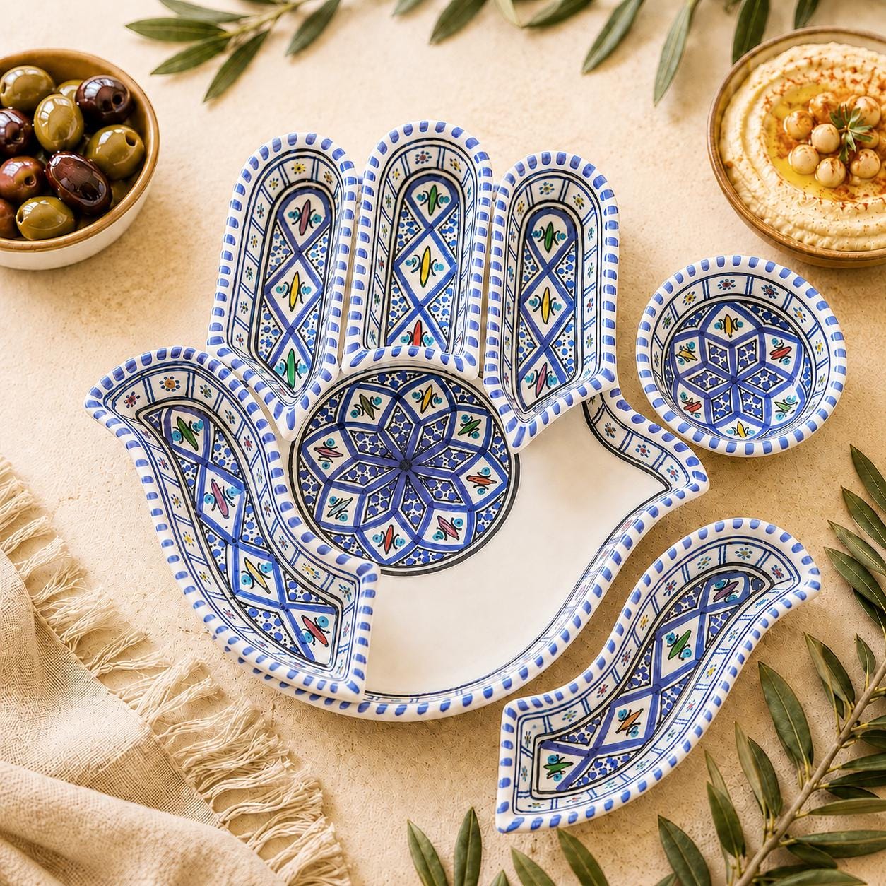 アート用品 HAMSA ハンドメイドセラミックHamsa hand