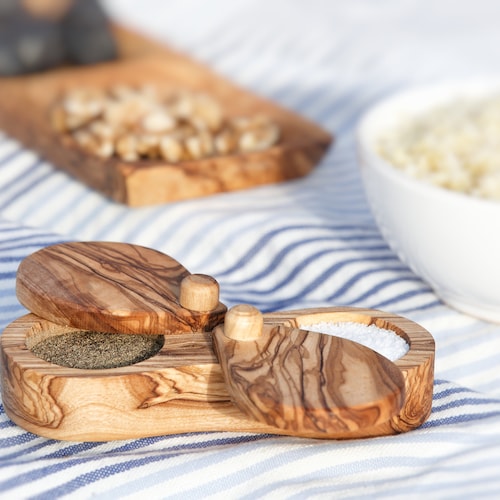 Olive Wood Salt Keeper/ Salt Cellar With Lid / Salt Etsy