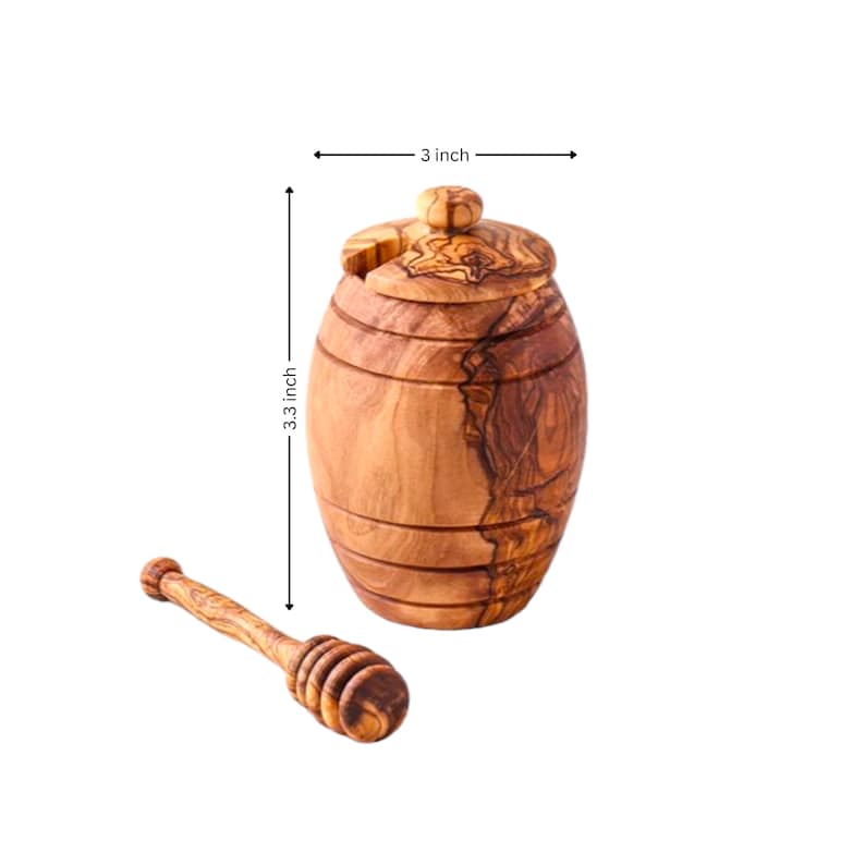 Kamsah Olive Wood Honey Pot