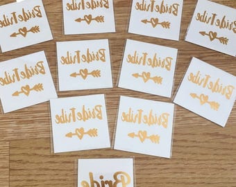 Bride tribe + FREE bride gold tattoos hen party bachelorette party X1 other quantities available UK SELLER