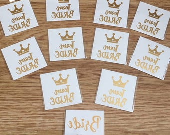 Team Bride + FREE bride gold tattoos hen party bachelorette party X1 other quantities available UK SELLER