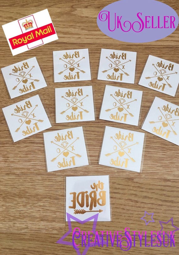 1 FREE For bride 2 Be Bride Tribe tattoo Hen Party Bachelorette Party X15
