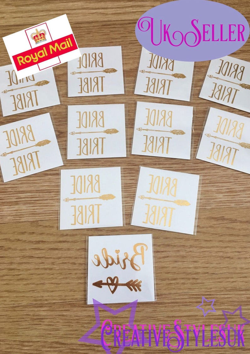 1 FREE For bride 2 Be Bride Tribe tattoo Hen Party Bachelorette Party X15