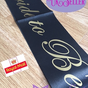 Hen Party sashes mix and match black and gold UK seller bachelorette bride tribe team bride Quick dispatch image 5