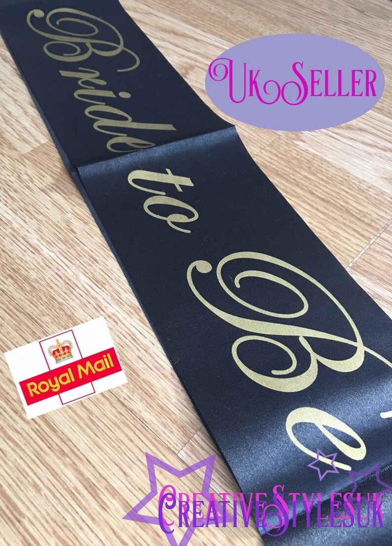 Hen Party Funny Sashes 6 Pack Black and Gold main image 1