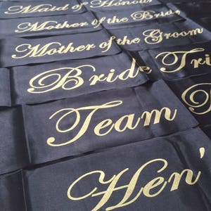 Hen Party sashes mix and match black and gold UK seller bachelorette bride tribe team bride Quick dispatch image 2
