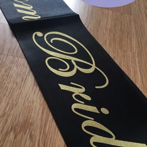 Hen Party sashes mix and match black and gold UK seller bachelorette bride tribe team bride Quick dispatch image 6