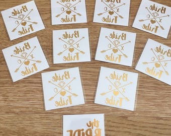 Bride tribe + FREE bride gold tattoos hen party bachelorette party X1 other quantities available UK SELLER