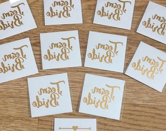 Team Bride + FREE bride gold tattoos hen party bachelorette party X1 other quantities available UK SELLER