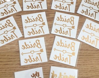 Bride Tribe + FREE maid of honour and bride gold tattoos hen party bachelorette party X1 other quantities available UK SELLER