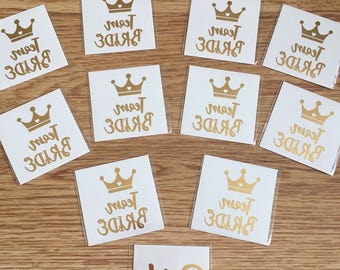 Team Bride + FREE bride gold tattoos hen party bachelorette party X1 other quantities available UK SELLER