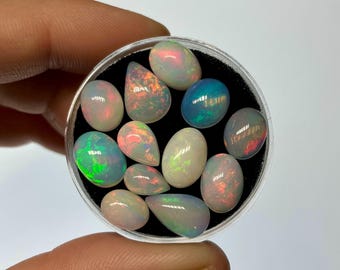 premium opal lot- 12 beautiful cabochons , mixed , jewelry making