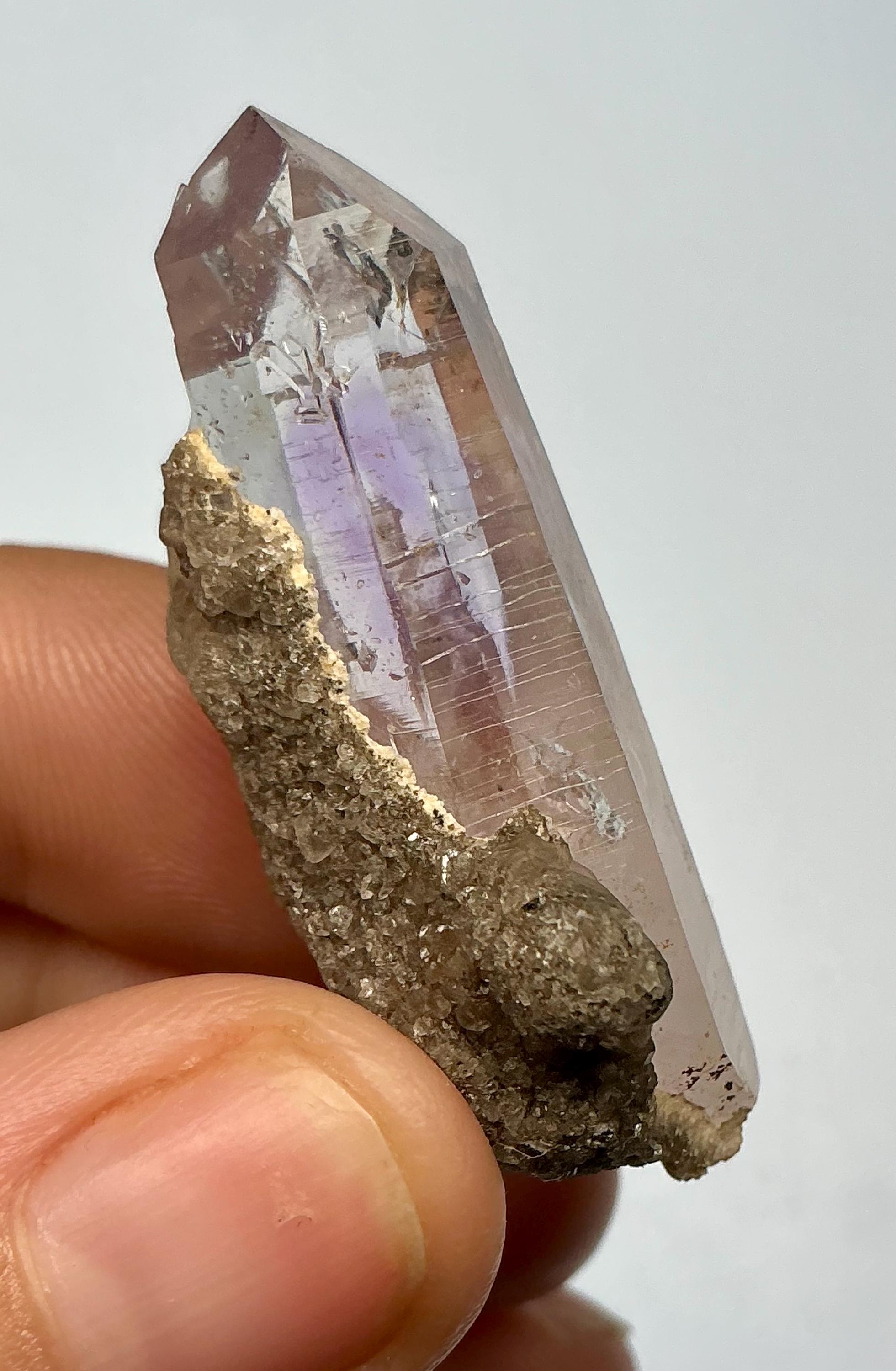 Rare Goboboseb Amethyst Quartz Point With Rainbows, Phantoms & Baby ...