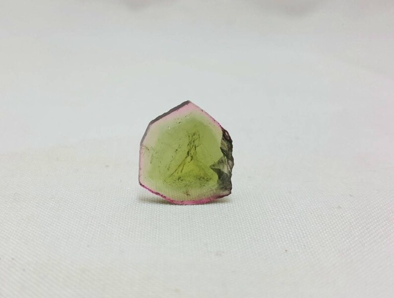 Beautiful 7 carat watermelon tourmaline slice