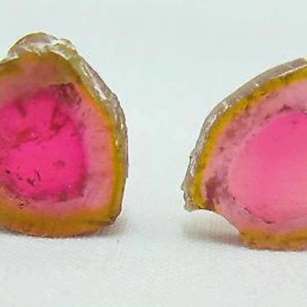 Beautiful Watermelon Tourmaline Slices pair