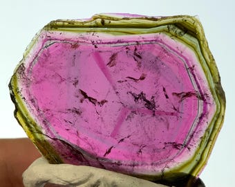 Große Deckel-Wassermelonen-Turmalin Scheibe