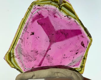 Große Deckel-Wassermelonen-Turmalin Scheibe