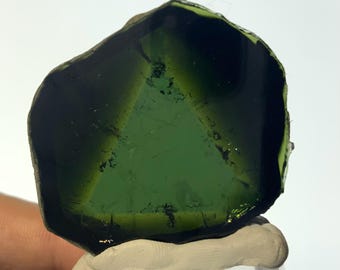 リディコタイトトルマリンスライス マダガスカル産、赤色研磨石、鉱物