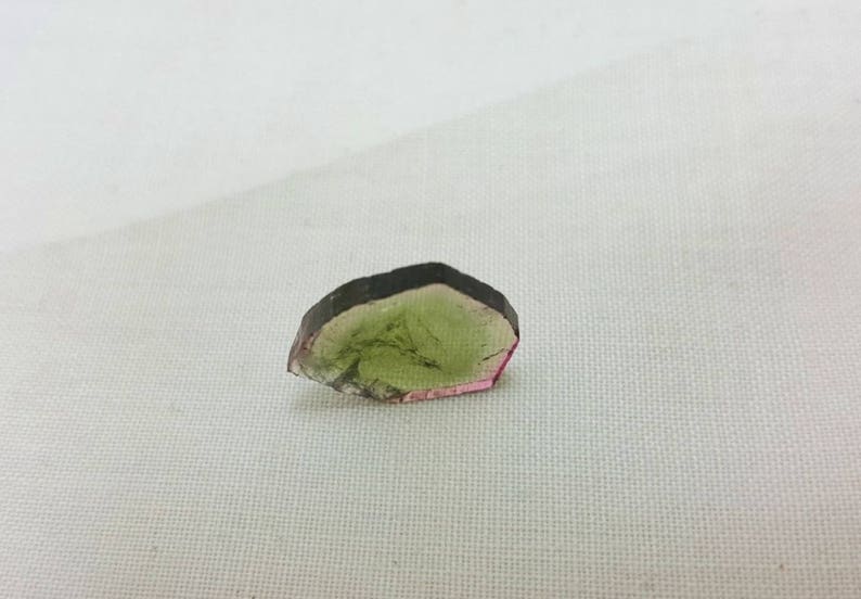 Beautiful 7 carat watermelon tourmaline slice