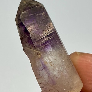 Goboboseb amethyst crystal point with hematite, Namibia, purple, raw, natural, terminated, 5.1 g