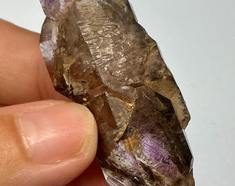 Chibuku Amethyst Double Terminated Point – 15.6g | Deep Purple Tips, Earthy Etchings, 5cm