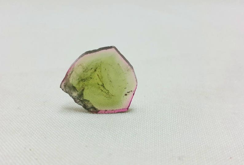 Beautiful 7 carat watermelon tourmaline slice