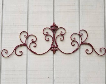 Black Metal Fleur De Lis Wall Decor Shabby Chic Home Black Etsy