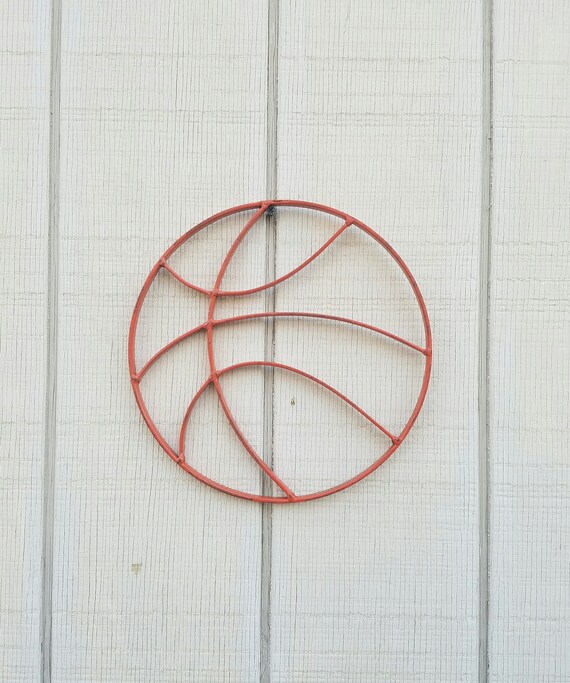 Metal Wall Art Sports Home Decor Orange Distressed Image 0