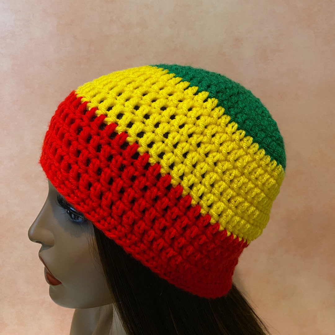 Crochet Rasta Beanie Crochet Rasta Flag Colors Beanie Rasta Beanie