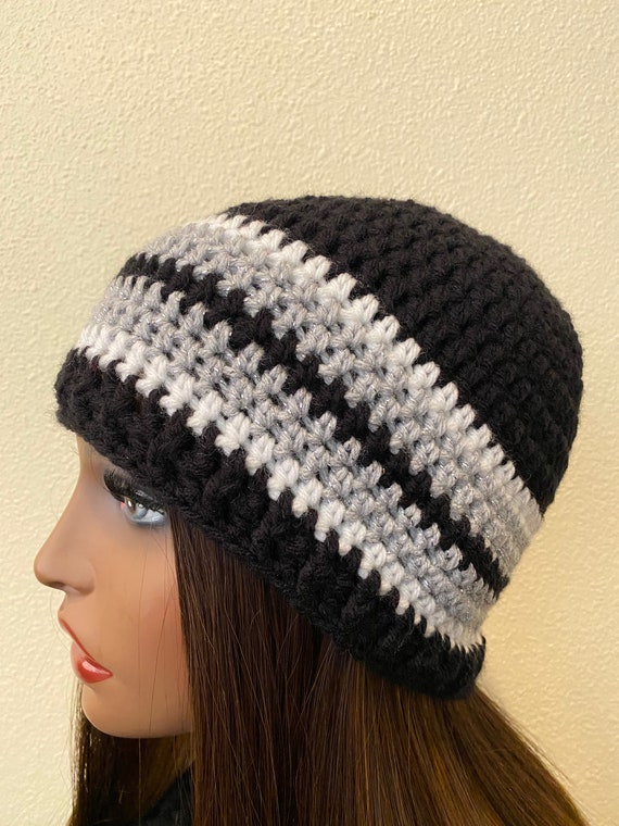 帽子 PERVERZE Crochet Knit Hat / Black Black Pop Stitch Crochet Hat - CocoZini