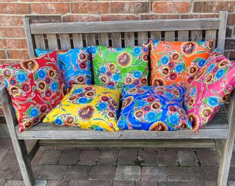 Bright Bloom Oilcloth Pillow covers