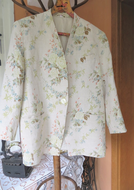 Franco Callegari vintage jacket, Linen coat with f