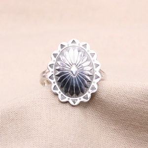 Ladies Sterling Silver Concho Ring, Handmade 925 Sterling Silver Ring, Gift For Her, Under 45 Dollars, #2369