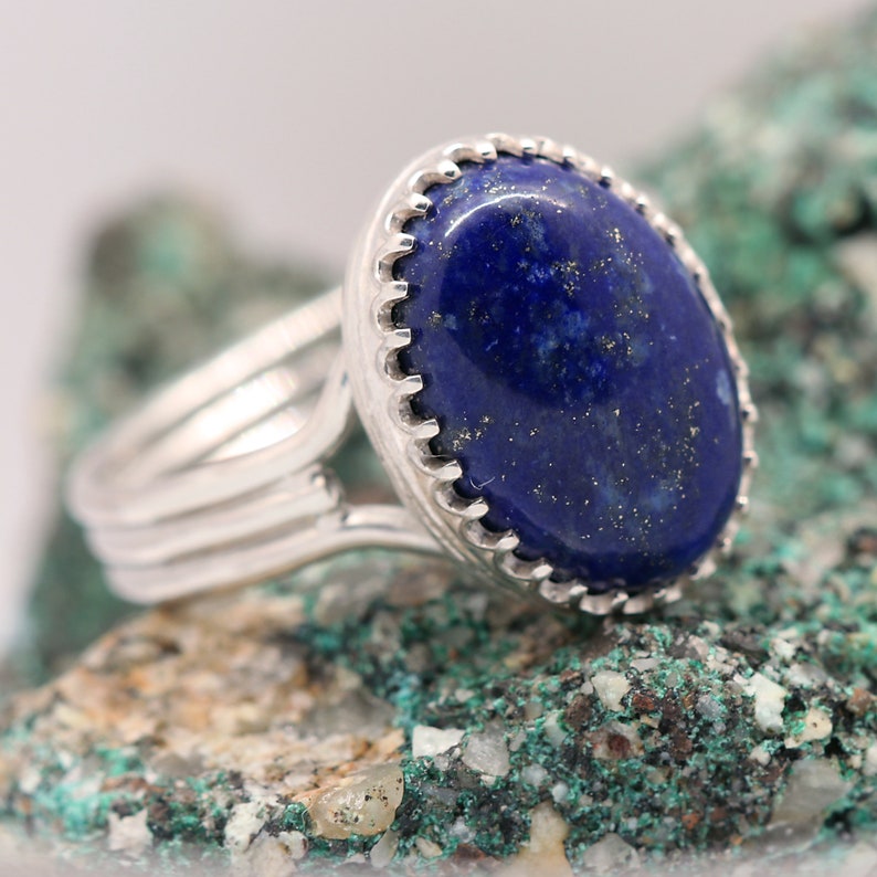 Gift for Her Lapis Lazuli Ring Under 75 Sterling Silver 925 Ring Blue Lapis Ring Ladies Sterling Silver Lapis Lazuli Ring #1958