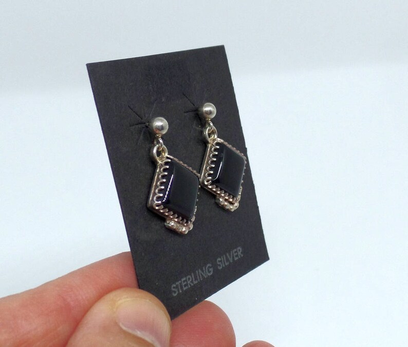 1458 Black Onyx Earrings Under 75 925 Sterling Silver Black Onyx Earrings Women/'s Silver Black Onyx Ladies Black Onyx Earrings