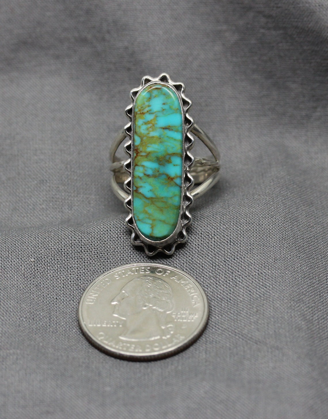 Ladies Green Kingman Turquoise Sterling Silver Handmade Ring - Etsy